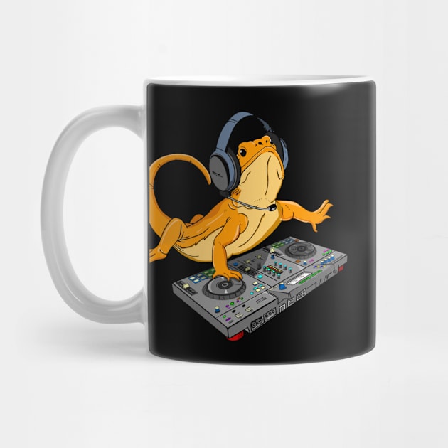 Bearded Dragon DJ Disc Jockey by HiDearPrint